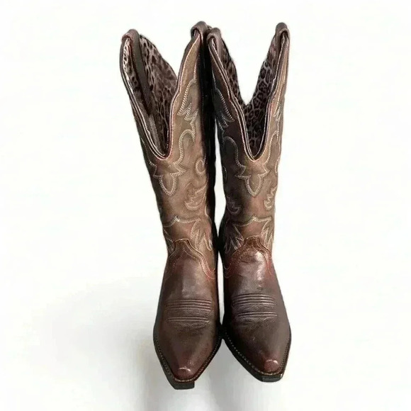 Laredo Western Boots Brown Women's 6.5 M Leather Pull on - Picture 4 of 8